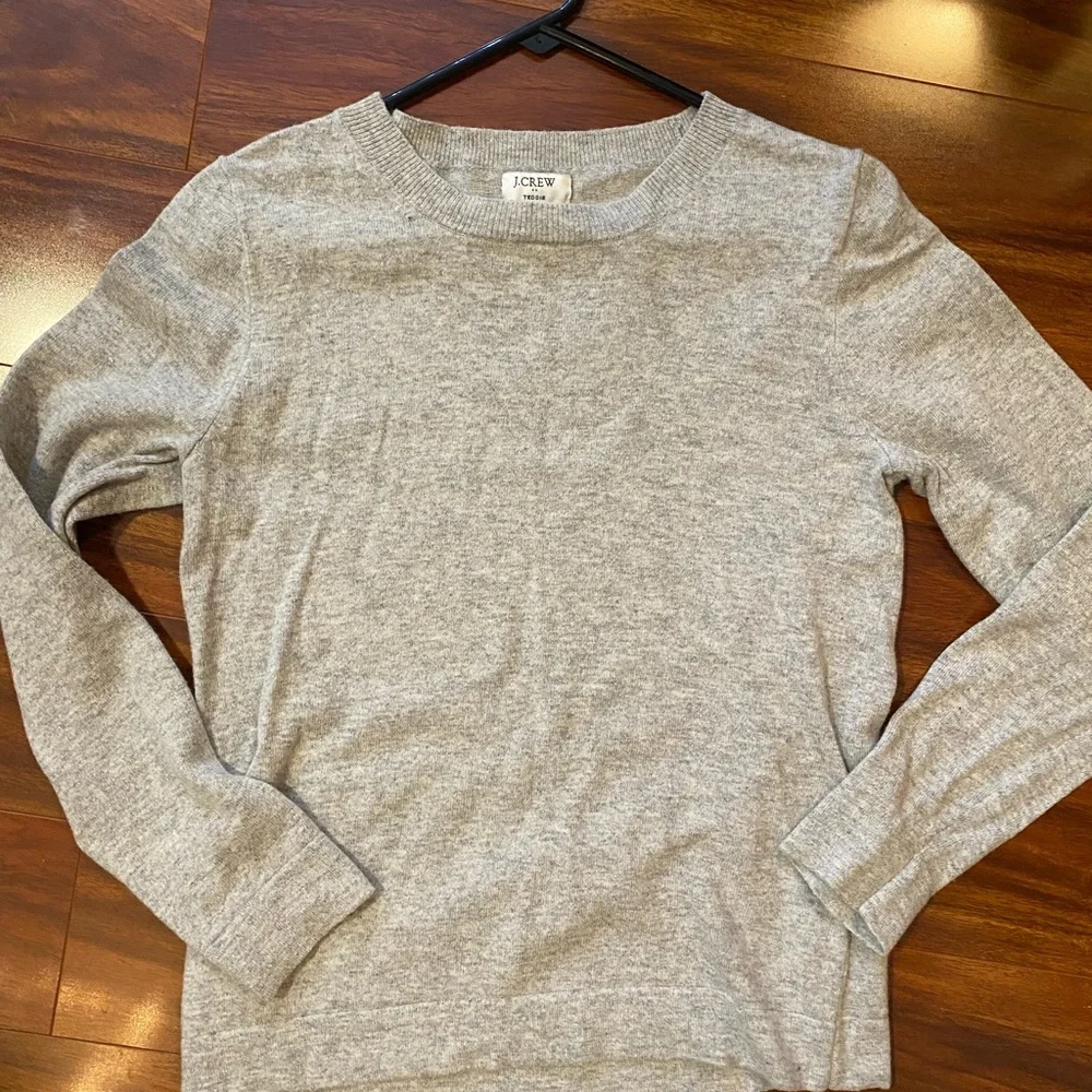 J. Crew Heather Gray Wool and cotton blend Crewneck Sweater size small